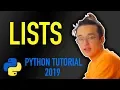 10 - how to use lists in python Python tutorial for beginners 2019
