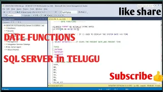 FUNCTIONS IN SQL SERVER tutorial telugu