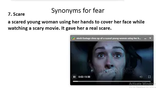 Learn English Vocabulary Synonyms for fear