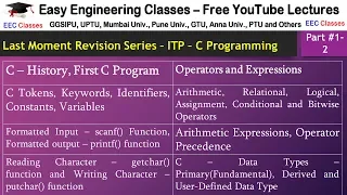 ITP - C Programming Lecture 1 Part 2