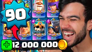 GASTEI 12 MILHÕES DE OURO E ZEREI O CLASH ROYALE (NÍVEL 90)!!