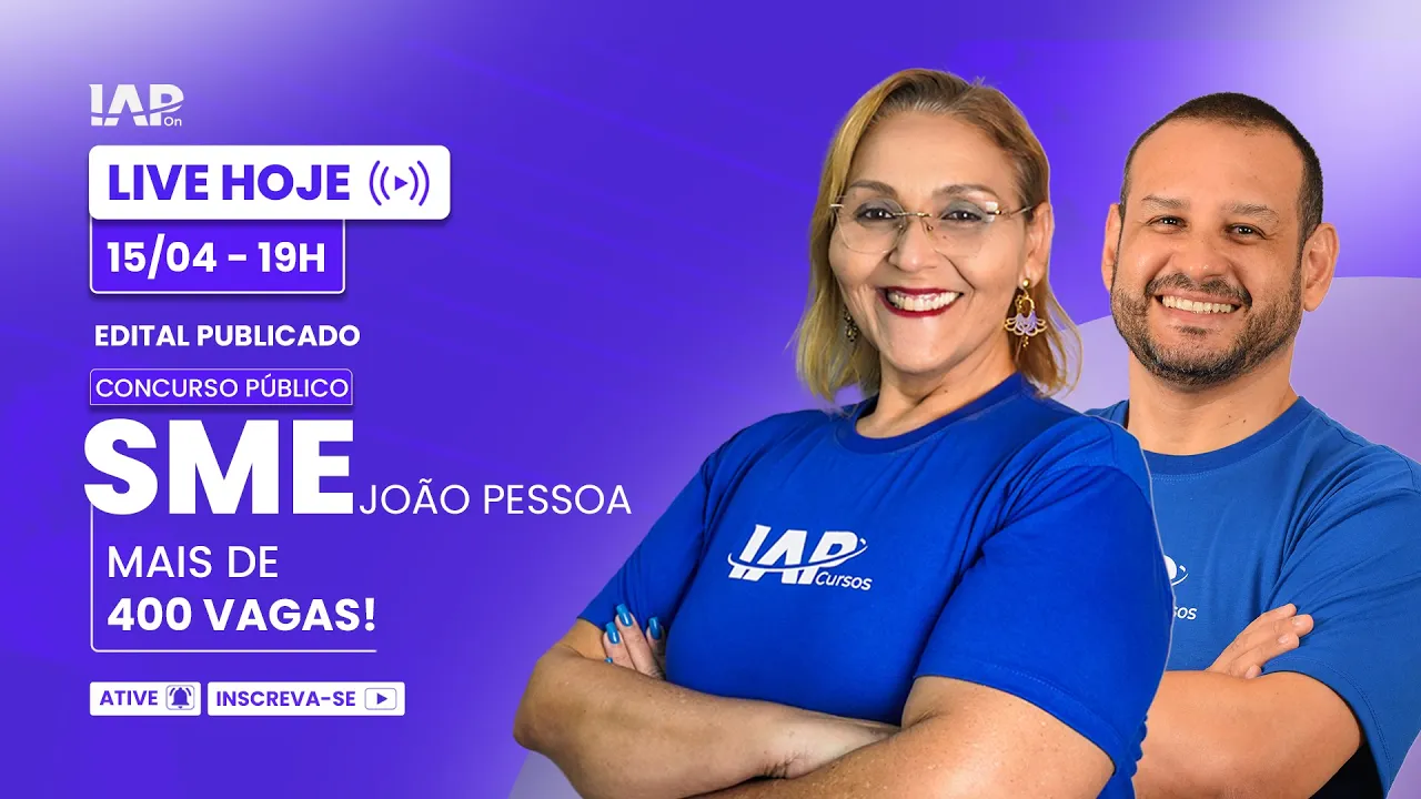 Concurso SME João Pessoa - Mais de 400 vagas!