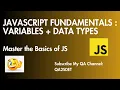 Master Variables Data types in JavaScript Complete Beginner Guide Step-by-Step tutorial
