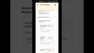 Filling reports for Pre-school students