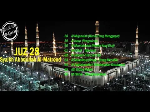 Download MP3 Juz 28, Al-Mujadalah - At-Tahrim, Syekh Abdullah Al Matrood, Murottal Al quran