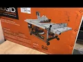 Ridgid 10 compact table saw unboxing
