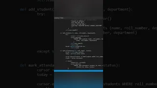 Student Attendance System in Python Tkinter GUI Database Mini Project 2025