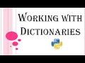Python Tutorial - Working with Dictionary in Python Kattral Kaanoli Tamil