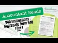Accountant Reads 940 Instructions - Aggregate Form 940 Filers