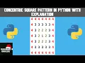 Concentric square pattern in Python with explanation