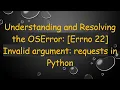 Understanding and Resolving the OSError Errno 22 Invalid argument requests in Python