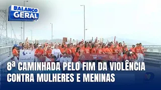 Caminhada reúne 300 pessoas contra violência a mulheres em Florianópolis