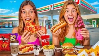 24 HORAS COMIENDO COMIDA DE ESTACION DE SERVICIO !!