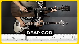 dear god avenged sevenfold tabs guitar lesson cover tutorial solo all guitar parts