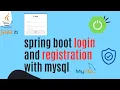 spring boot login and registration with mysql
