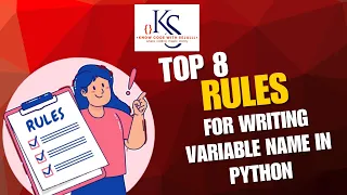 Rules for Writing Variables in Python Python Basics for Beginners