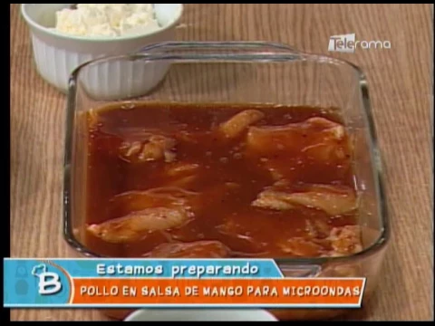 Pollo en salsa de mango para microondas