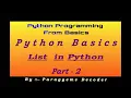 Methods in List Python Lists List Functions append Remove insert Python Tutorials 20