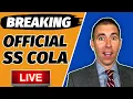2025 Social Security COLA Rates Live Announcement