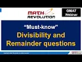 Divisibility and Remainder questions on the GMAT Math Revolution