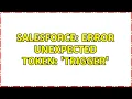 Salesforce Error unexpected token Trigger