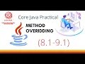 Method Overriding based Java Programs YCMOU SYBCA Core Java Practical 8 1 to 9 1