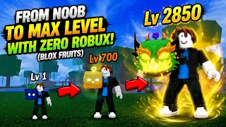 From Noob to Max Level with ZERO Robux! (Blox Fruits)