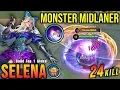 Download Lagu 24 Kills!! Selena Zenith Real Monster Midlaner!! - Build Top 1 Global Selena ~ MLBB