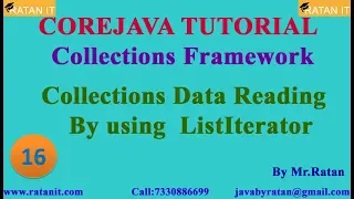 Core java Tutorial Collections Framework -16 ListIterator Cursor By Ratan Sir