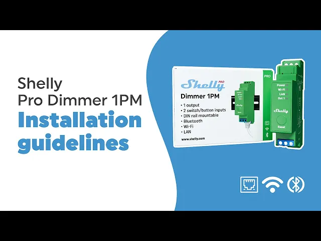 Димер Smart 1х 200VA с мерител за DIN монтаж Shelly PRO Dimmer 1PM - 268162S, SHELLY