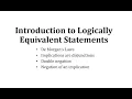 Introduction to Logically Equivalent Statements