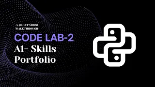 Walkthrough Of Code Lab-2 A1 - Skills Portfolio By Mo Adil Hossain