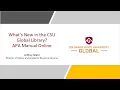 What s New in the CSU Global Library - APA Manual
