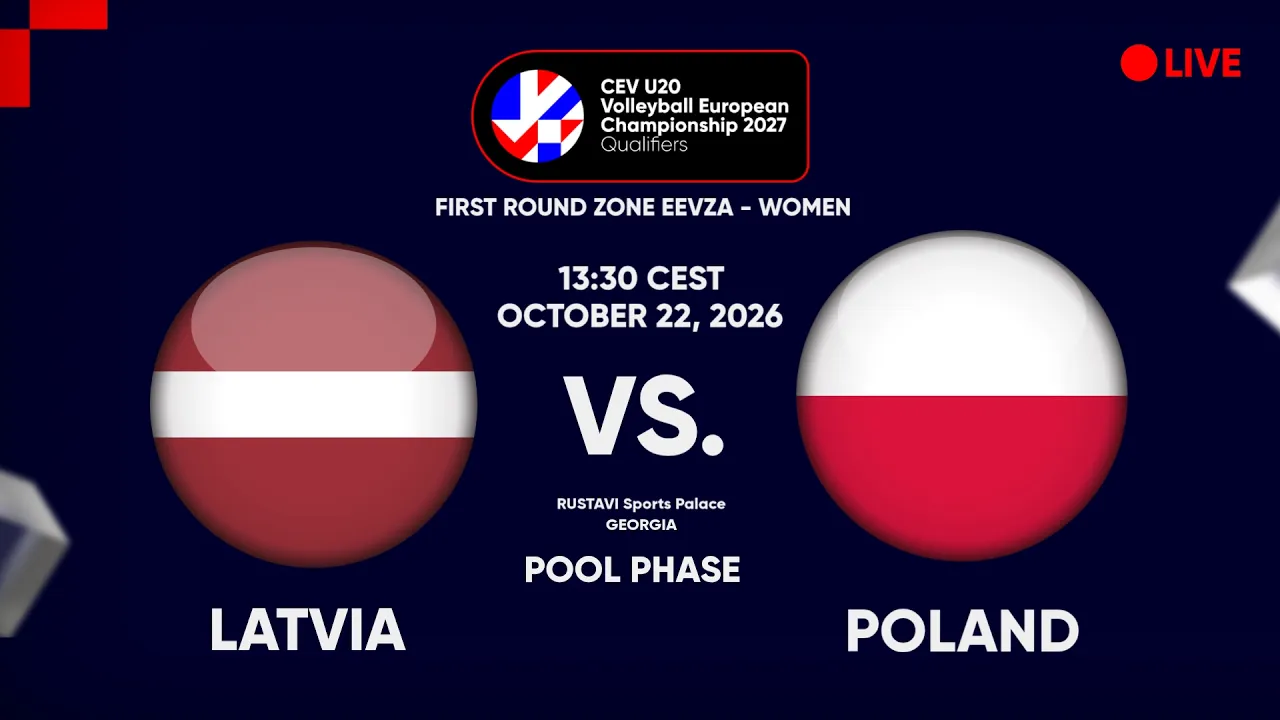 LIVE | LATVIA vs. POLAND | CEV U20 EuroVolley 2027 Women Qualifiers | EEVZA | POOL PHASE