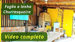 Como FAZER churrasqueira e FOGÃO a lenha rústico do início ao fim