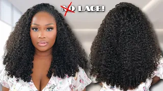 NO LACE | The Perfect Curly Half Wig for Beginners!