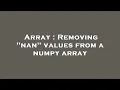 Array Removing nan values from a numpy array