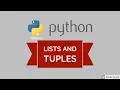 Lists and tuples - Python for beginners
