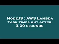 NodeJS AWS Lambda Task timed out after 3 00 seconds