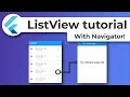 ListView with Navigator Flutter Tutorials