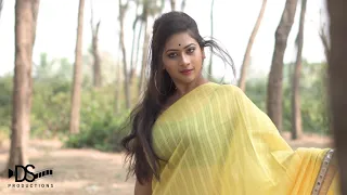 bong beauty yellow saree photoshoot paramita