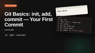 Git Basics init add commit Your First Commit Git Basics Tutorial