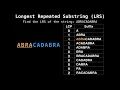 Longest Repeated Substring suffix array