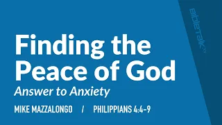 Finding the Peace of God