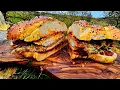 Download Lagu A Giant Chicken Parm Sandwich, only a few people can eat the whole thing. ASMR Outdoor Cooking.