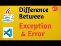 Difference Between Exception Error Java Tutorial