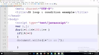 Basic Javascript part-07 for and nested for loop example