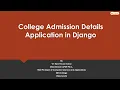 College Admission Details Application in Django