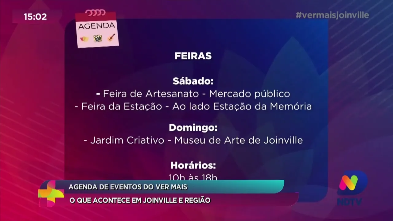 Agenda de eventos do Ver Mais: o que acontece em Joinville e região