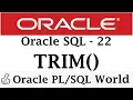 TRIM Function In Oracle Character Manipulation Oracle Tutorial for Beginners